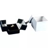 FindingKing 12 Large Ring Gift Boxes Black White Snap Lid