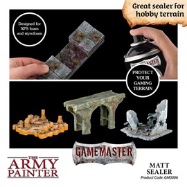 The Army Painter GameMaster - Terrain Sealer: Matt Sealer, (10 Ounce) - Matte Spray Paint Primer with Matte Filler Primer for Crafts, Dungeon Dragon Terrain Tiles, & Tabletop Wargaming Scenery.