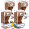 Yaomiao 4 Pcs No Mess Bird Feeders Automatic Parrot Water