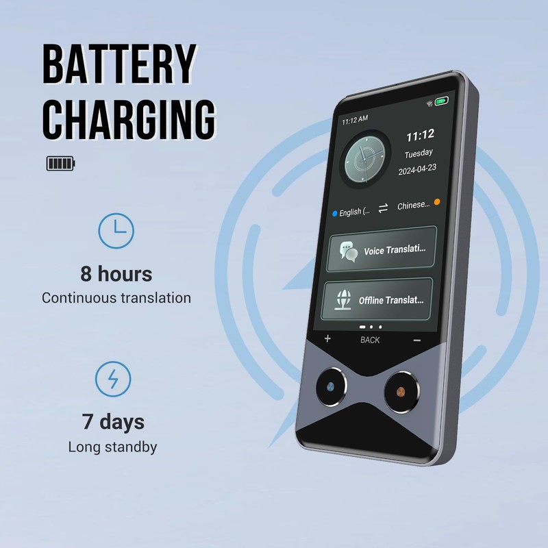 Language Translator Device, 2025 Upgraded Translator No WiFi Needed, Support