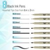 Mr. Pen- Drawing Pens for Artists, 8 Pack, Black Multiliner,
