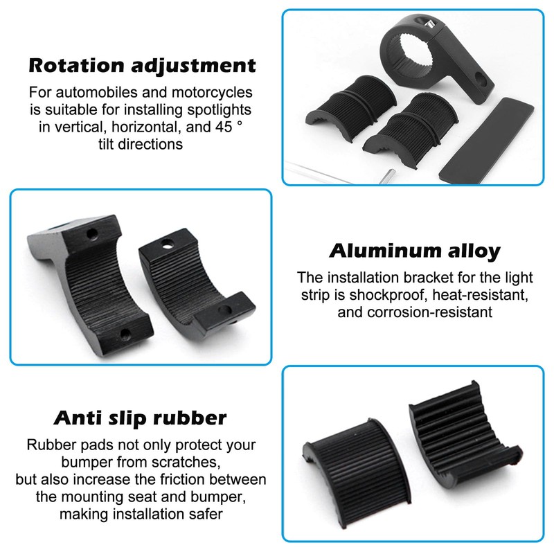 Work Light Bracket, 4 Pieces 15-32 mm Light Bar Mount