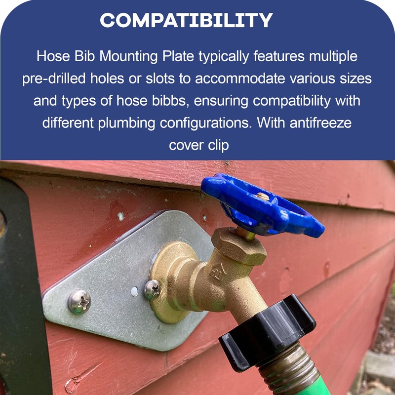 GGTE Hose Bib Mounting Plate, Aluminum Outdoor Faucet Mounting Plate,
