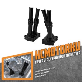 HCMOTORKU Black Pushrod Lifter Tappet Block Cover Fit For Harley Touring 17-23 Softail 18+
