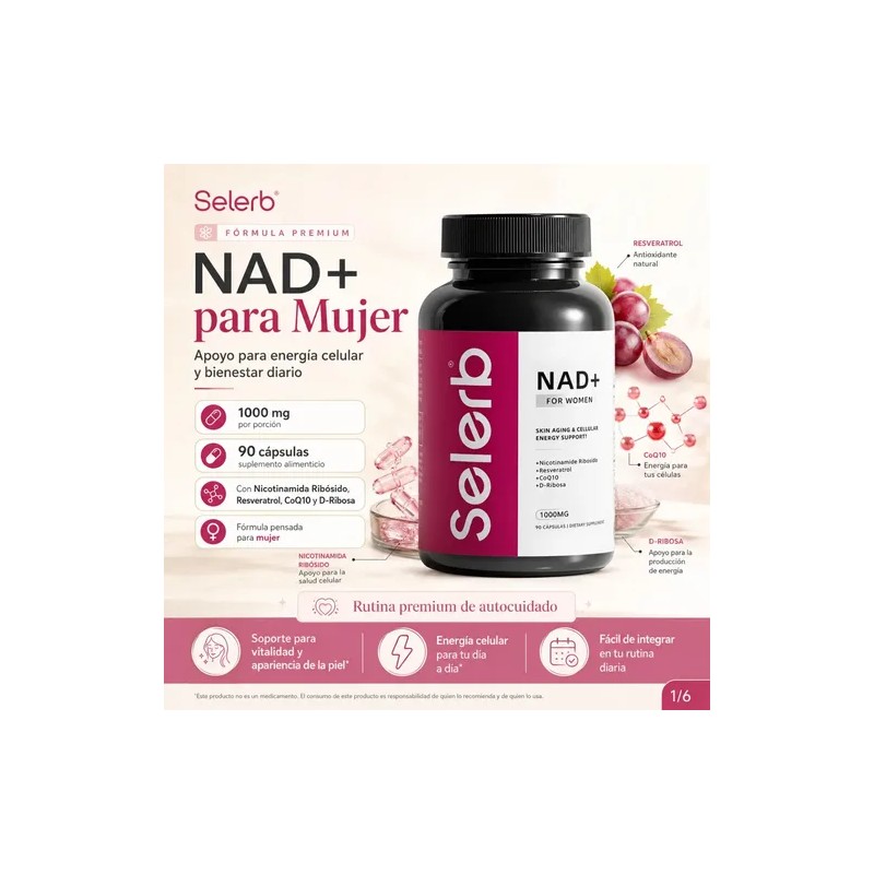 Seelerb Nad For Women 1000mg Resveratrol 90 Caps Plus