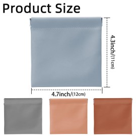 Small Makeup Bag,4pcs Pocket Cosmetic Bag for Women Leather Snap Closure Organizer Pouch Waterproof No Zipper Coin Purse Pouch Mini Travel Storage Bag for Headphones Jewelry Cosmetic and Change