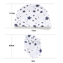 Kiddiezoom Baby Mittens and Caps Set Infant Gloves and no Scratch Mittens Newborn Gift 10 Piece Set for Baby Boys & Girls, 0-6 Months