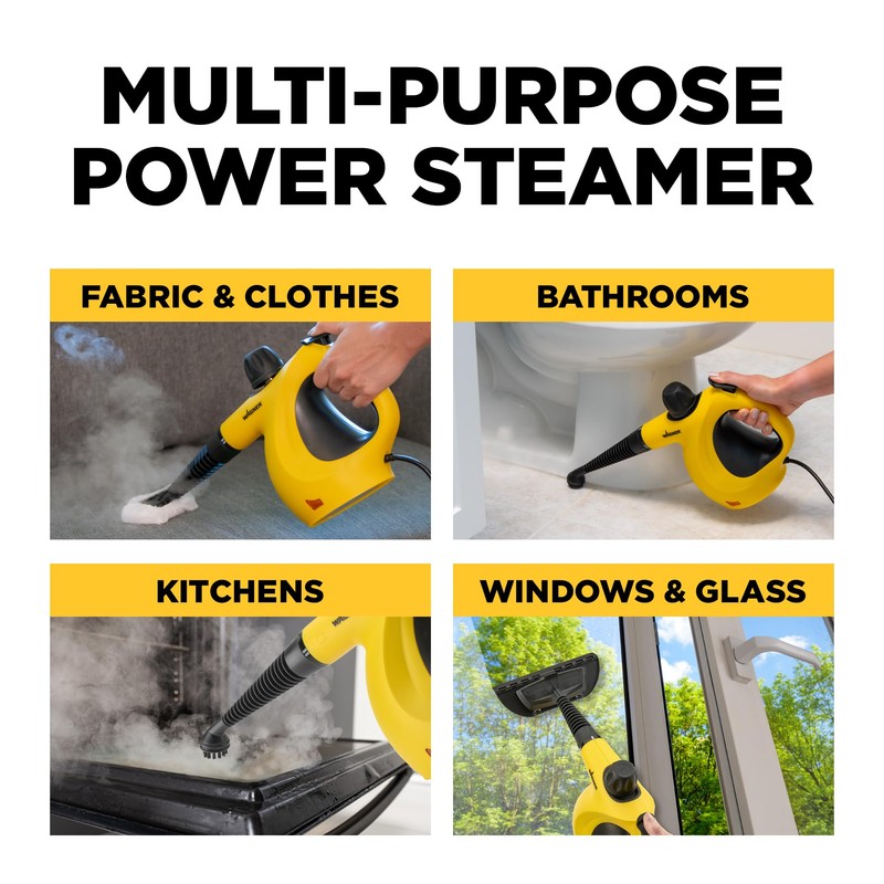 Wagner 2460111 505e Handheld Steam Cleaner, Multi-purpose Steamer, 11 Attachments,