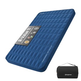 KingCamp Premium Self Inflating Sleeping Pad for Camping, 4Inch Thick Double Camping Pad 11 R-Value 3D Camping Mattress Ultra Comfortable & Warm Thick Sleeping Mat for Car Camping Tent, Double-Navy