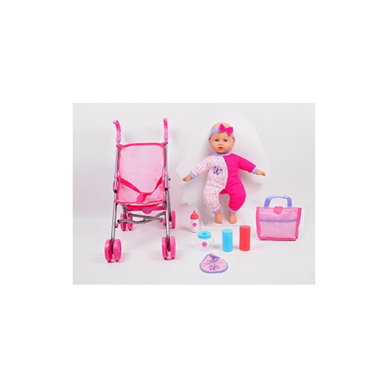 DREAM COLLECTION Gi-Go: 14' Baby Doll with Stroller Set, Accessories