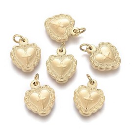 Clotiry 10Pcs Cute Love Heart Charm with Cross Pattern Stainless Steel Religious Heart Charms for Jewellery Making Necklace Craft Gifts