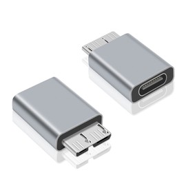 Poyiccot USB C to Micro B Adapter, Type C to Micro B Cable Adapter, 2Pack Micro B to USB C 3.1 Adapter for Hard Drive Cable, USB C Hard Drive Cable Adapter for USB 3.0 External Portable SSD HDD