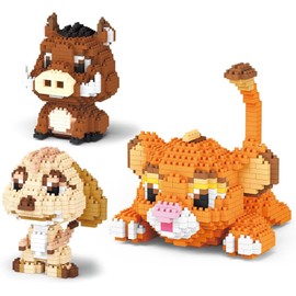 TOY PLAYER Ideas Animal Mini Building Blocks Sets - Lion, Warthog, Meerkat, 1856 Piece Micro Mini Building Blocks for Adults, Party Favors for Kids, Boys and Girls 14+