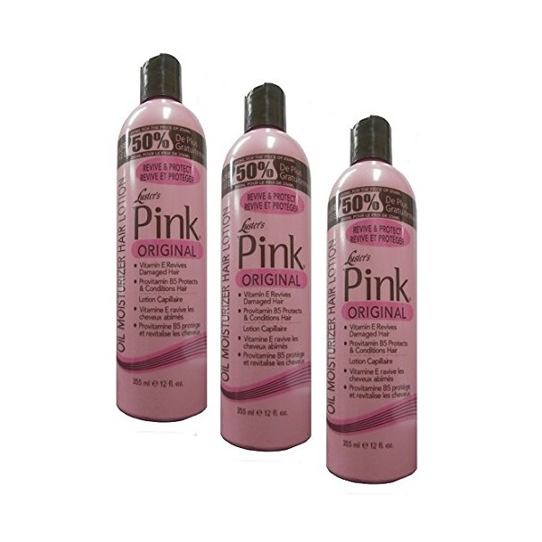 3x Luster's Pink Oil Moisturizer Hair Lotion 355 ml. Total, 1065ml)