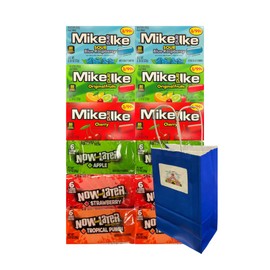 Assorted Candy Mix Variety Pack 12ct – Mike and Ike & Now and Later Fruity Candies in 6 Flavors, Individual Snack Packs with Blue Paper Bags, Great for Parties, Sharing & Gifts