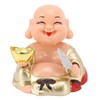 Topyond Solar-Powered Laughing Buddha Ornament - Automatic Nodding and Smiling