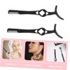 IWOWHERO Sturdy Eyelash Tweezers Lash Clamp with Comb Lash Extensions