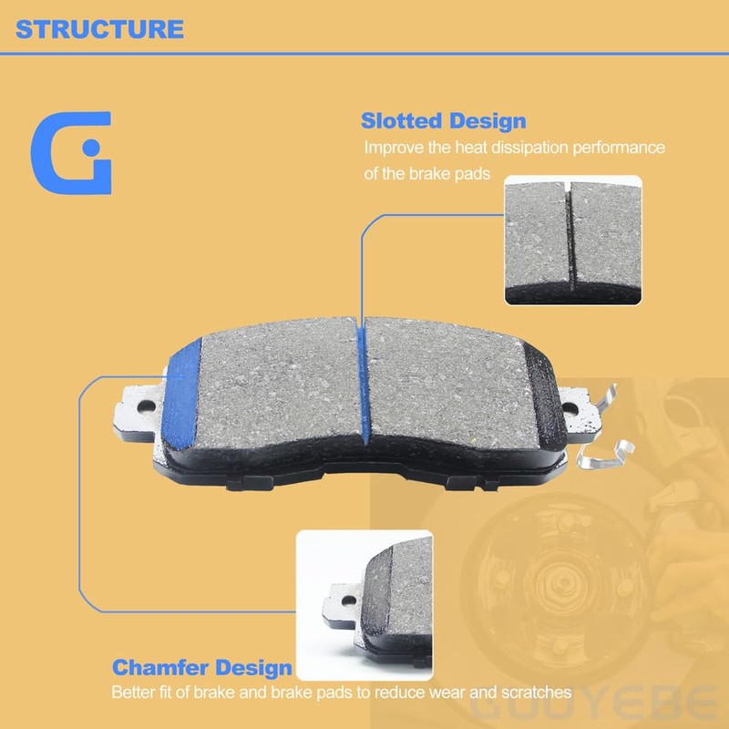 Front Brake Pads Kit,For Nissan 2013-2025 Altima and 2014-2018 Leaf,1650