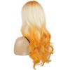 onemily Orange Wig with Bangs for Women 26 Inch Long