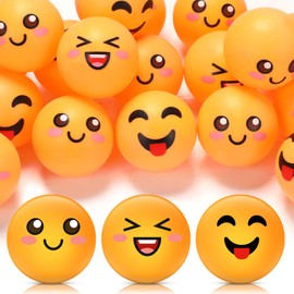 ShinyRelief 24 PCS Novelty Table Tennis Balls -Emotion Face Table Tennis 3 Special Emotion Cute Table Tennis Balls Accessories for All Golfers Christmas Birthday Gift Fun Table Tennis Gift