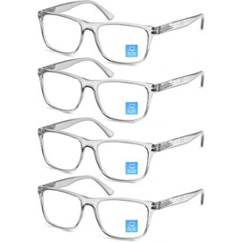 Gafas de lectura con bloqueo de luz azul para hombres, lectores cuadrados grandes de gran tamaño, Gafas de ajuste ancho para hombres con cabeza grande/cara grande
