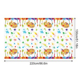 CC HOME 1Pc Watercolor Painting Party Plastic Tablecloth 54 x 87 Inch Long Table Cover, Artistic Painting Party Tablecover for Art Draw Theme Kids Baby Shower Birthday Dinner Picnic Kitchen Event