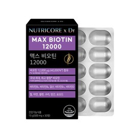 NutriCore [뉴트리코어] 맥스 비오틴 12000 x 1박스 (30정) [Nutricore] Max Biotin 12000 x 1 box (30 tablets)