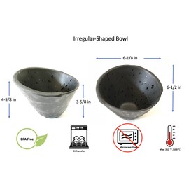 Lucky Star Melamine Bowl Desert Vegetable Serving Holder, ~6" dia., Capacity: 25 oz, Black, Irregular Shaped, SK-Matt Series (7)