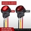 Nilight 5Pcs Waterproof Round Rocker Toggle Red LED Switch 12V