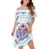 YZXDORWJ Women Mexican Embroidered Dress Ruffle Collar Sleeveless (XXXL, 623W)