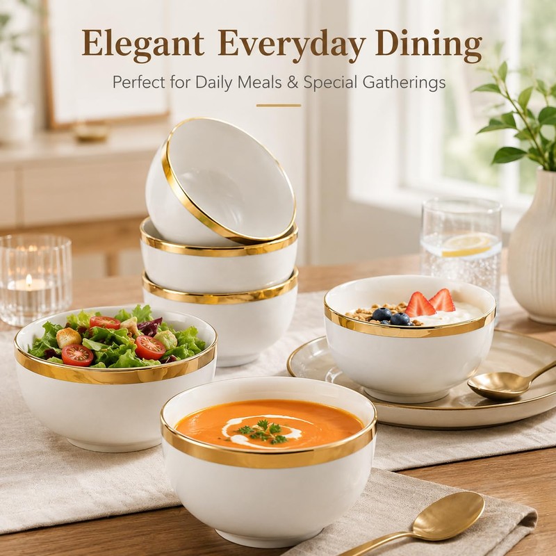 Loymokinar 20 oz Ceramic Bowls Set of 6 – Modern