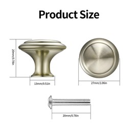 YOUYIDUN Pack of 11 Round Bronze Furniture Knobs, 27 mm Kitchen Cabinet Handles, Bronze, Vintage Drawer Knobs, Cabinet Door Knobs for Cupboards, Cupboard Knobs for Kitchen, Cupboard Knobs, Dresser