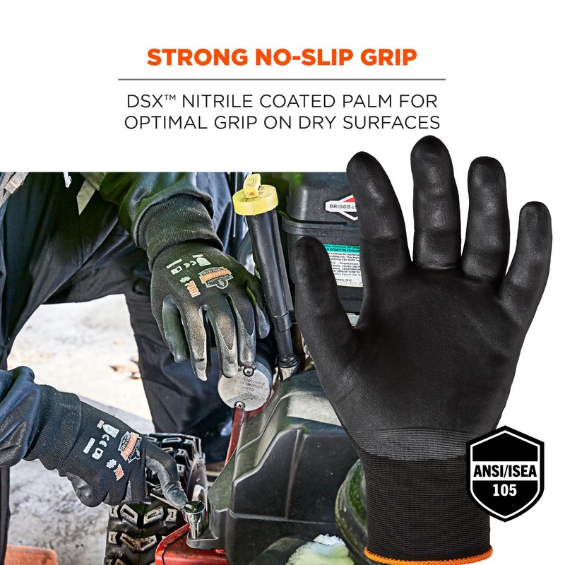 Ergodyne - 7001 2Xl Blk Abras Resis Nitrile-Coated Gloves Dsx