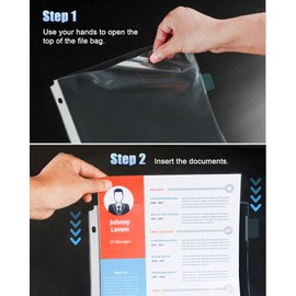 HABGP 16Pcs/2 Set Clear Sheet Protectors for 3 Ring Binder Letter Size, 8 Tab Plastic Dividers With Pockets and Tabs, Page Protectors 8.5x11