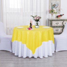 DUOBAO Square Tablecloth 72 x 72 Inch Glitter Sequin Tablecloth Square Yellow Tablecloths Wedding Table Decor Sequence Tablecloth Runner for Round Table Sequins Table Cloths for Parties