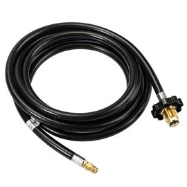 12ft RV Propane Hose with POL x 1/4" Inverted Male Flare, Rubber Camper Gas Tank Line Connect to 20lb or 30lb Tank, Replacement 59035 Propane Supply Hose