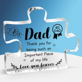 Gifts for Dad, EYLEER Puzzle Acrylic Plaque Ornaments Dad Gifts from Daughter Son Kids Father's Day Dad Gift Ideas Stocking Stuffer Birthday Gifts Presents for Dad Christmas (for Dad)