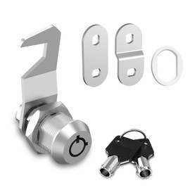 Hecfu 1 Pcs Tool Box Locks with Keys, Tubular Cam Lock 5/8" Keyed Alike, Hook Cam Toolbox Locks Secure Your Tool Box Mailbox Drawer Cabinet Lock, Silver, Zinc Alloy