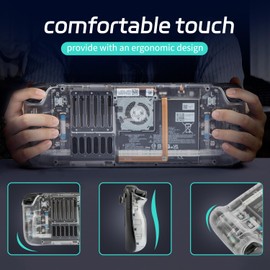 RGEEK Back Plate Shell Compatible with Steam Deck/Steam Deck OLED, Transparent Shell Replacement with Good Heat Dissipation Opening Design