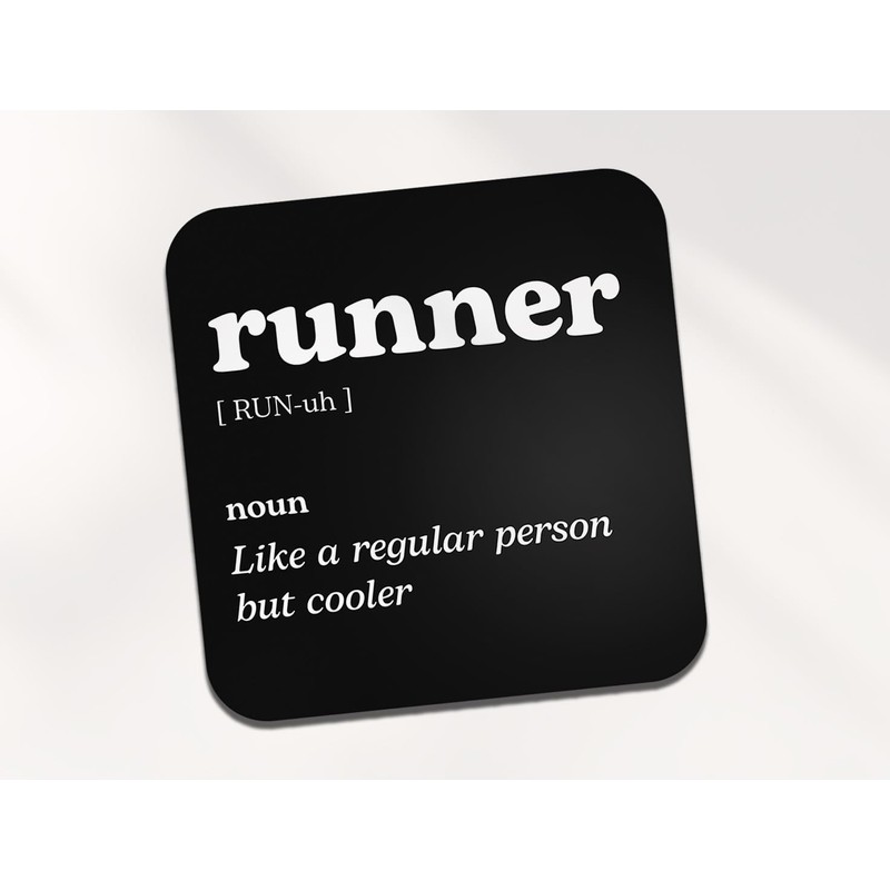 Runner Square Coaster - Running Sport Fan Dictionary Regular But