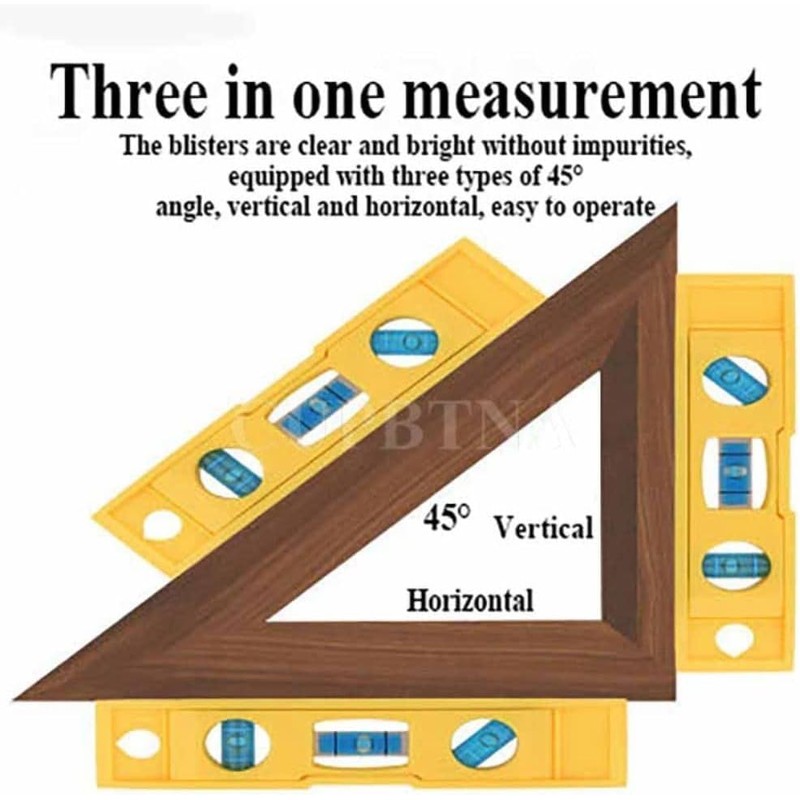 Yellow Magnetic Level Mini 3 Bubble Level, Strong Magnetic Level