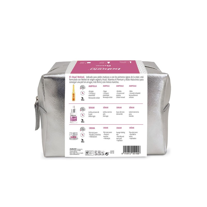 Babaria Retinol Serum Gift Set - 100% Vegan, Silver, magenta