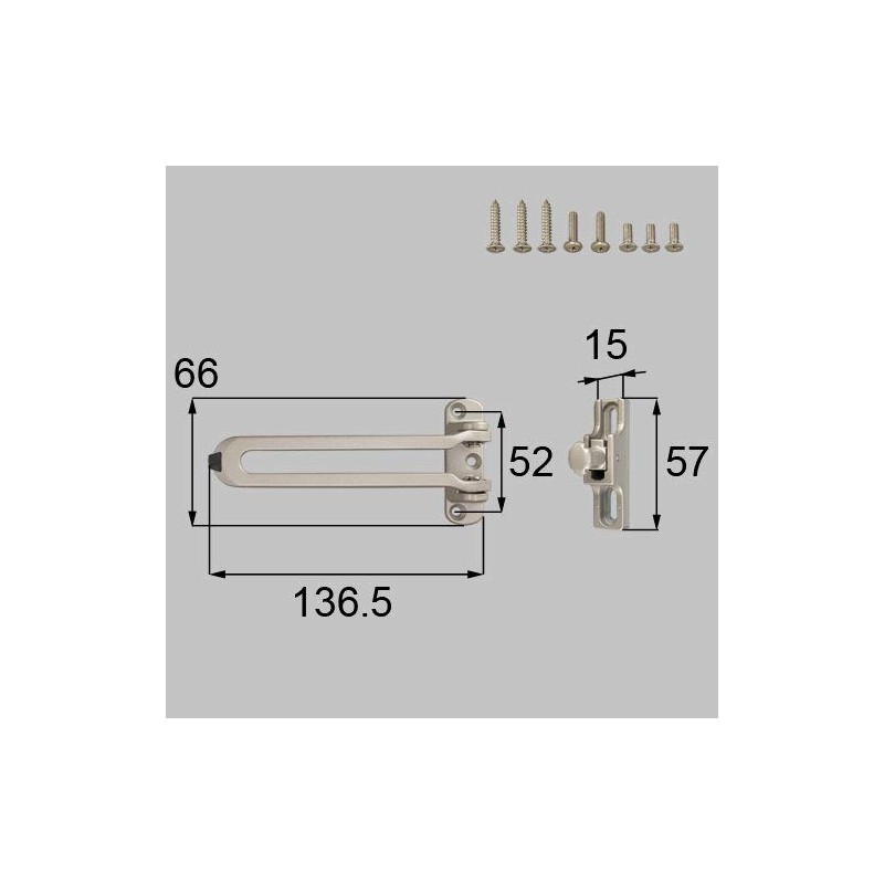 LIXIL TOSTEM Door Guard Set for Single Opening, Shine Gray