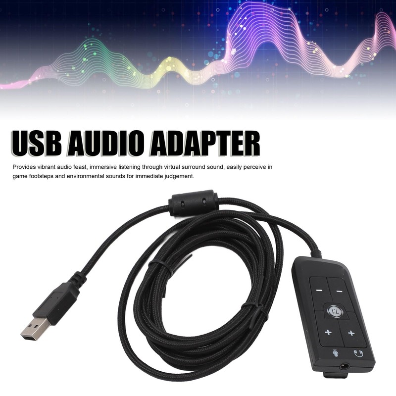 USB to 3.5mm Jack Audio Adapter, External USB Sound Card