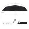 SY COMPACT Travel Umbrella Windproof Automatic Umbrellas Foldable umbrella-Black