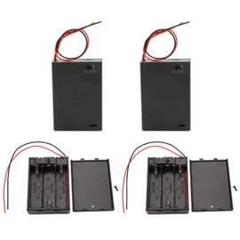 Raogoodcx 4.5V AA Battery Holder Bundle ，3X 1.5V AA Battery Holder Case with Wire Leads and ON/Off Switch (4 Pack)