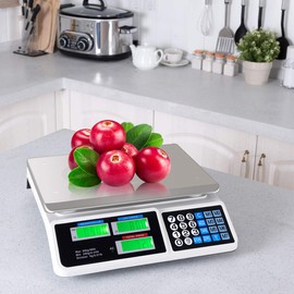 Giantex 66 lbs Digital Food Scale, Commercial LCD Digital Scale w/ Computing Price, Accurate Measuring Tool in lb and KG, Charged w/ Dry Cell, Accumulator, AC, Stainless Steel Electronic Scale