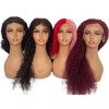 Voloria 4PCS Realistic Female Mannequin Long Neck PVC Bust Wig