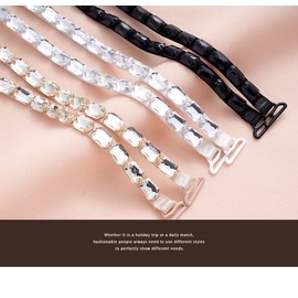 Women's Replacement Shiny Bra Straps Rhinestone Invisible Elastic Adjustable Removable Shoulder Straps for Bra skirt Tops Dress Decoration Multi Color 7Pairs /Pack