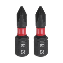 sourcing map 2pcs PH1 Phillips Screwdriver Bit 1/4" Hex Shank 25mm/1" Length Magnetic Cross Head Hex Bits S2 Steel Screw Driver Bit Industrial Grade Electric Drill Bits